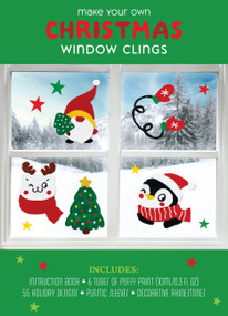 Make Your Own Christmas Window Clings (Includes: Instruction Book, 6 Tubes of Puffy Paint 10mml/0.3 fl oz) 55 Holiday Designs, Plastic Sleeves, Decorative Rhinestones) by Editors of Chartwell Books, 9780785841166
