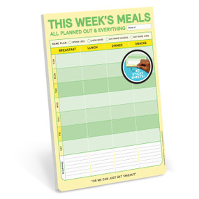 This Week's Meals Big & Sticky Notepad - Sticky Meal Planner Pad (40 Sheets, 9.75 x 7-inches) by Knock Knock, 9781683494188