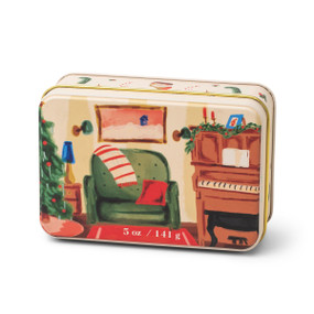 HOLIDAY TIN 5 OZ MATTE ILLUSTRATED TIN WITH PIANO SCENE - POMEGRANATE SPRUCE, CT0505